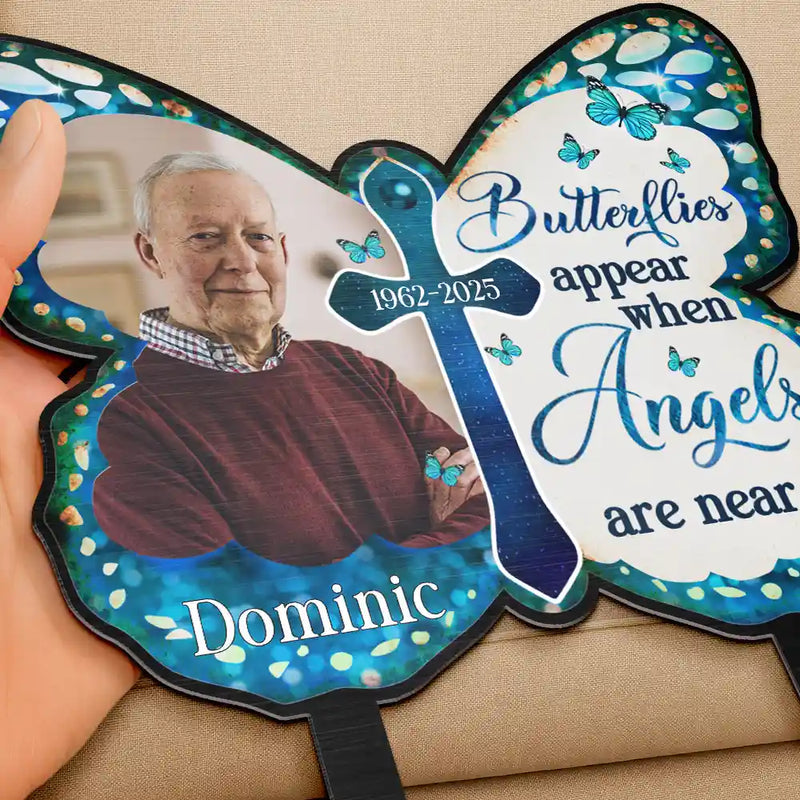 Custom Photo I Am Always With You Butterfly - Personalized Metal Garden Stake