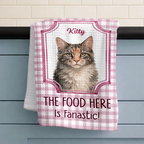 Custom Photo Realistic Watercolor Art If It Hits The Floor It's Mine Dog Cat - Personalized Kitchen Towel