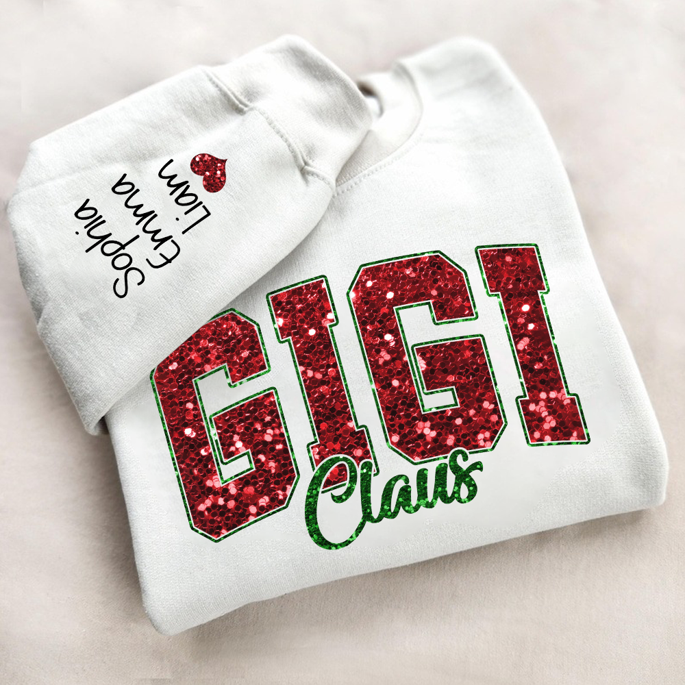 Custom Gigi Claus Christmas And Kids Sweatshirt