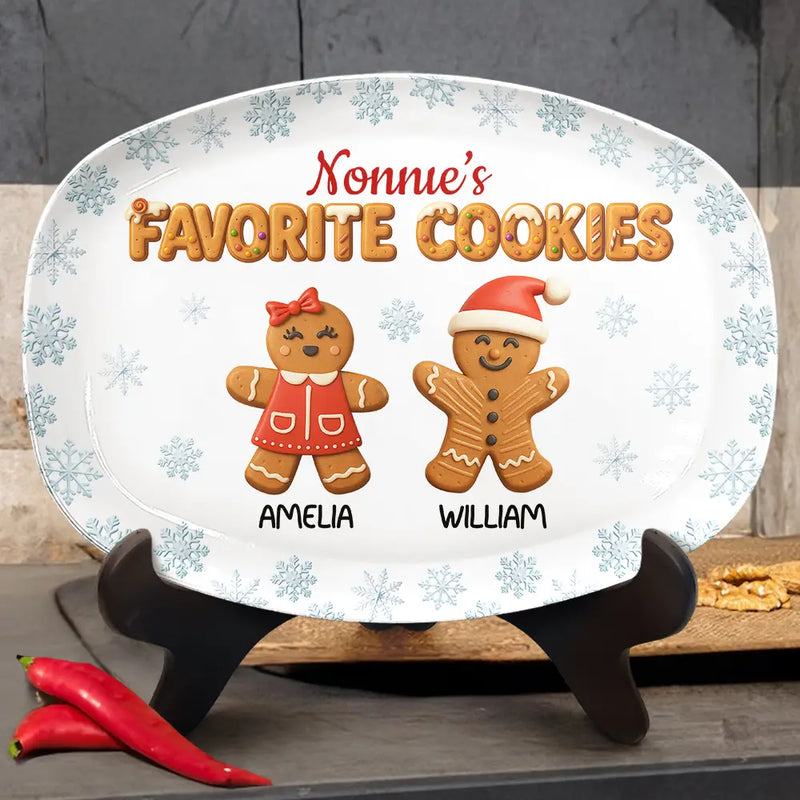 Grandma's Favorite Cookies 3D Effect - Personalized Plate