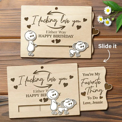 You're My Favorite Thing To Do Doggy Couple - Personalized Hanging Wooden Slide Card