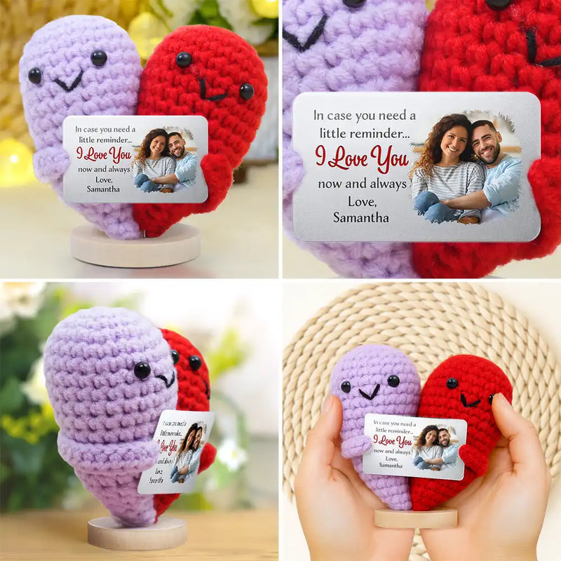 Custom Photo In Case You Need A Little Reminder - Personalized Doll Crochet With Custom Card
