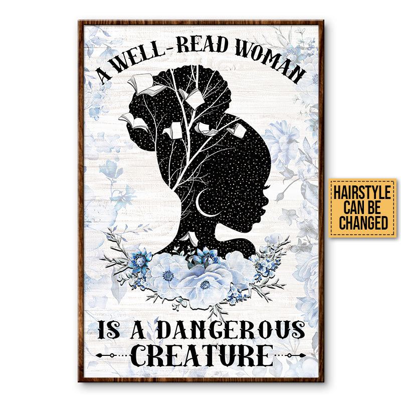 Reading Well Read Woman Custom Poster, Gift For Book Lovers