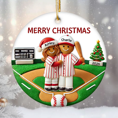 Baseball Family On The Field Sport Lover Personalized Ornament