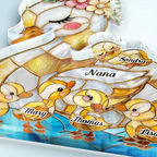 Duck Mother Ducklings Stained Glass Effect Mom Grandma - Personalized Custom Shaped Acrylic Plaque