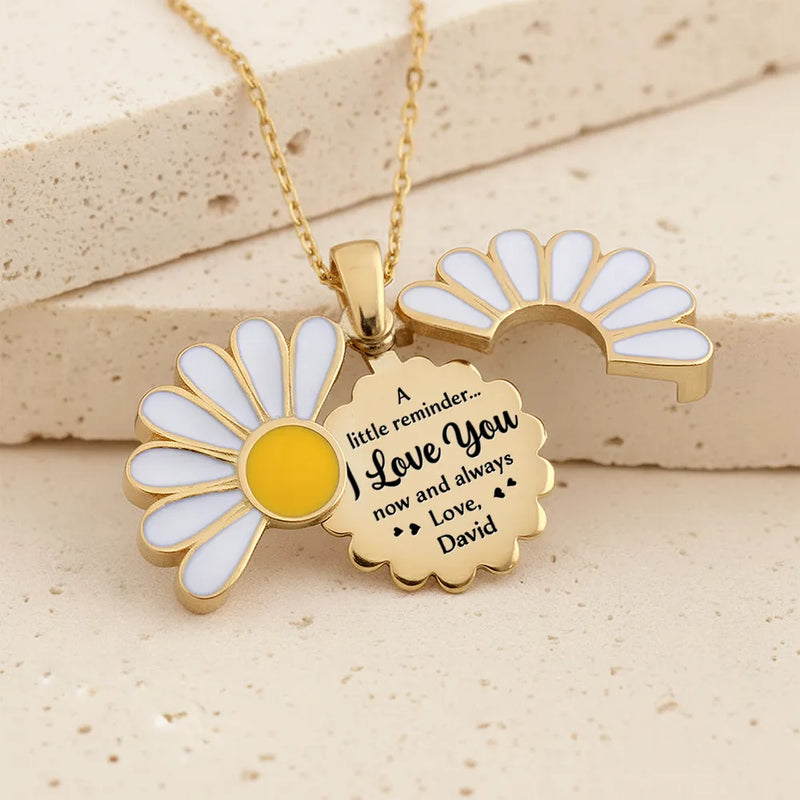 A Little Reminder I Love You Now And Always - Personalized Engraved Hidden Message Necklace