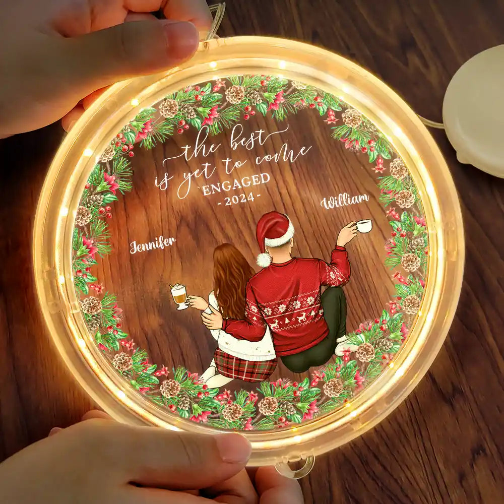 Backside Couple Newly Engaged The Best Is Yet To Come - Personalized LED Pendant Light