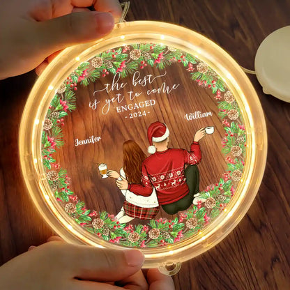 Backside Couple Newly Engaged The Best Is Yet To Come - Personalized LED Pendant Light