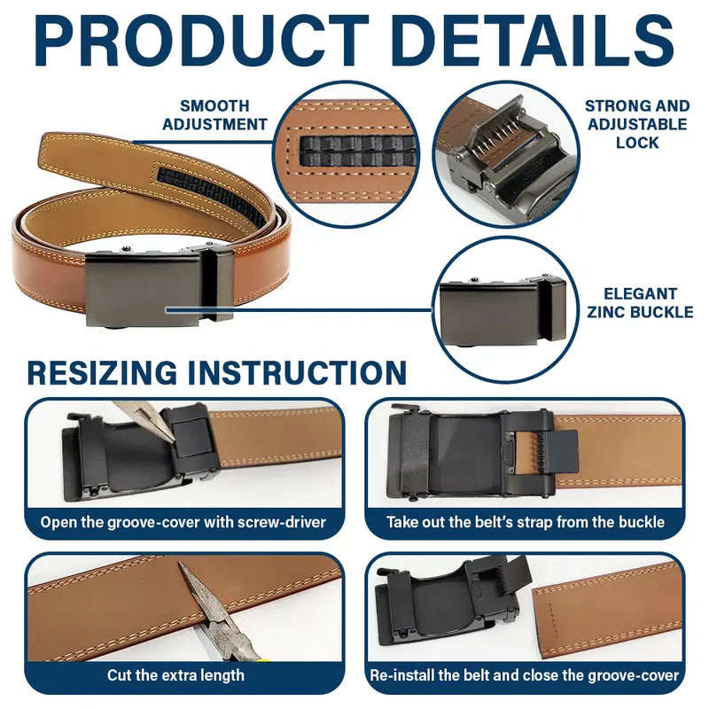 I Promise I'll Always By Your Side - Personalized Leather Belt With Engraved Buckle