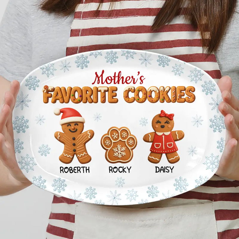 Grandma's Favorite Cookies 3D Effect - Personalized Plate