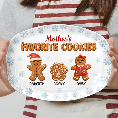 Grandma's Favorite Cookies 3D Effect - Personalized Plate