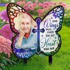 Custom Photo I Am Always With You Butterfly - Personalized Metal Garden Stake