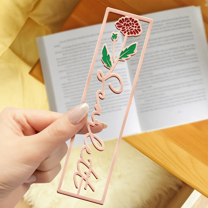 Birth Month Flower Bookish Keepsake - Personalized Metal Bookmark