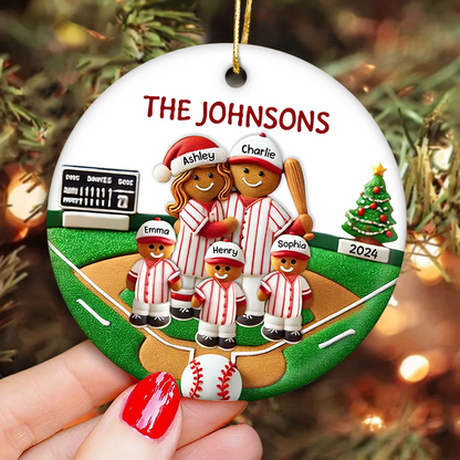 Baseball Family On The Field Sport Lover Personalized Ornament