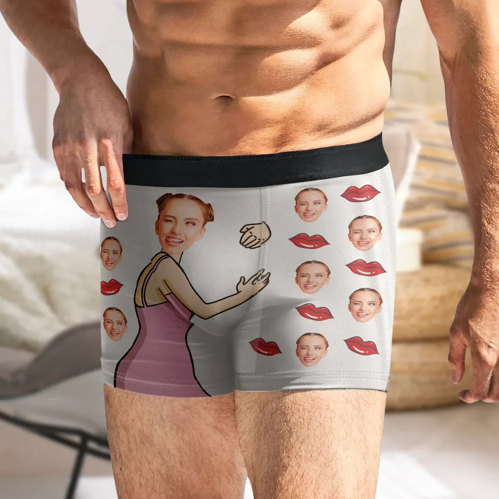 Custom Photo Funny I Licked It - Personalized Men's Boxer Briefs