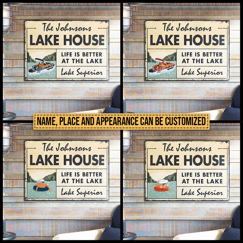 Lake House Life Is Better At Lake Custom Classic Metal Signs