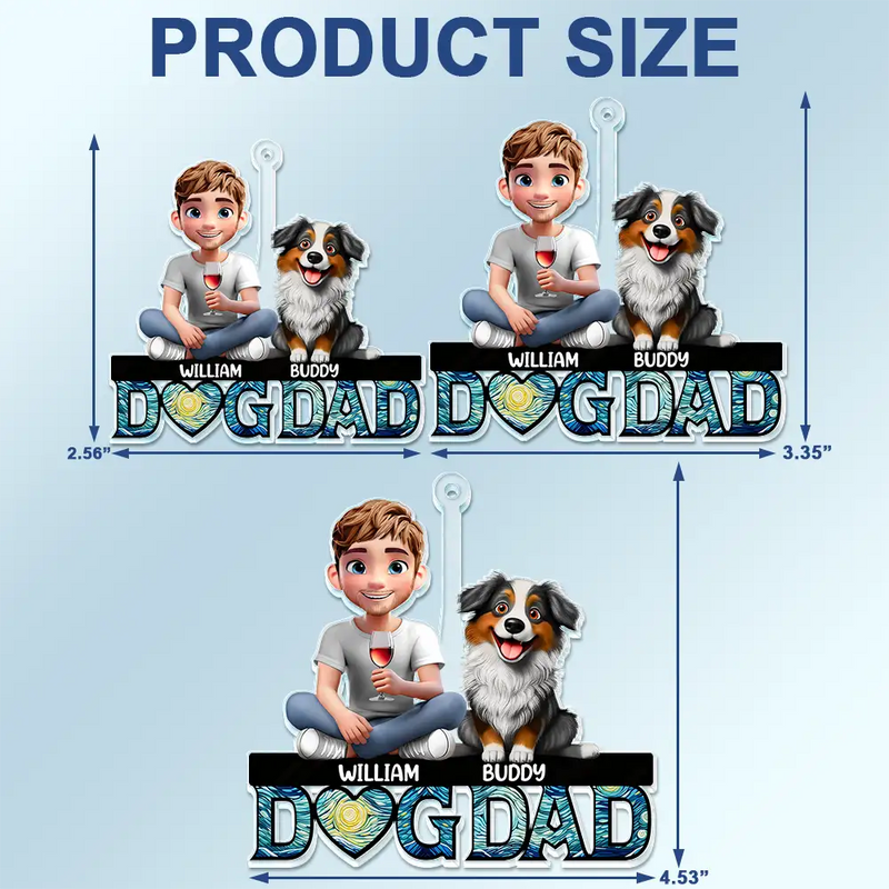 Dog Mom Dog Dad 3D Effect - Personalized Acrylic Car Hanger