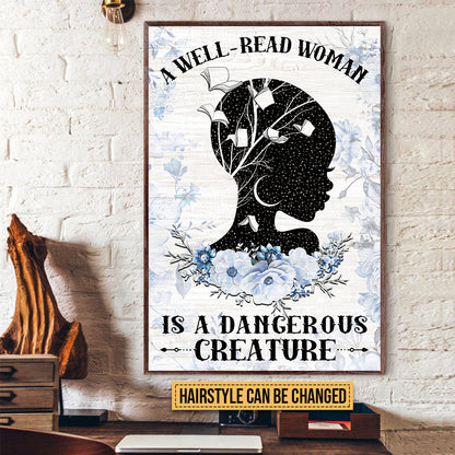 Reading Well Read Woman Custom Poster, Gift For Book Lovers