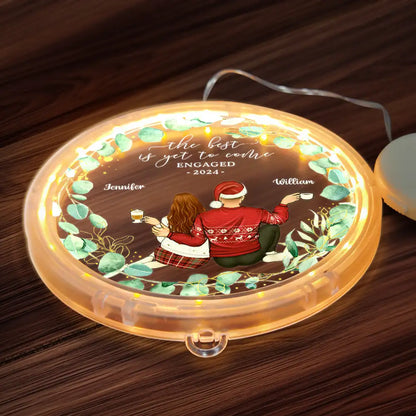 Backside Couple Newly Engaged The Best Is Yet To Come - Personalized LED Pendant Light