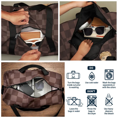 Travel Is My Therapy Work Hard Travel Hard - Personalized Duffle Bag