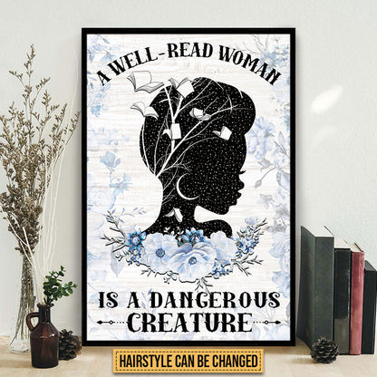 Reading Well Read Woman Custom Poster, Gift For Book Lovers