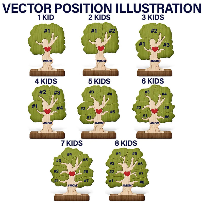 Our Roots Begin With Mom - Personalized Custom Shaped Wooden Puzzle