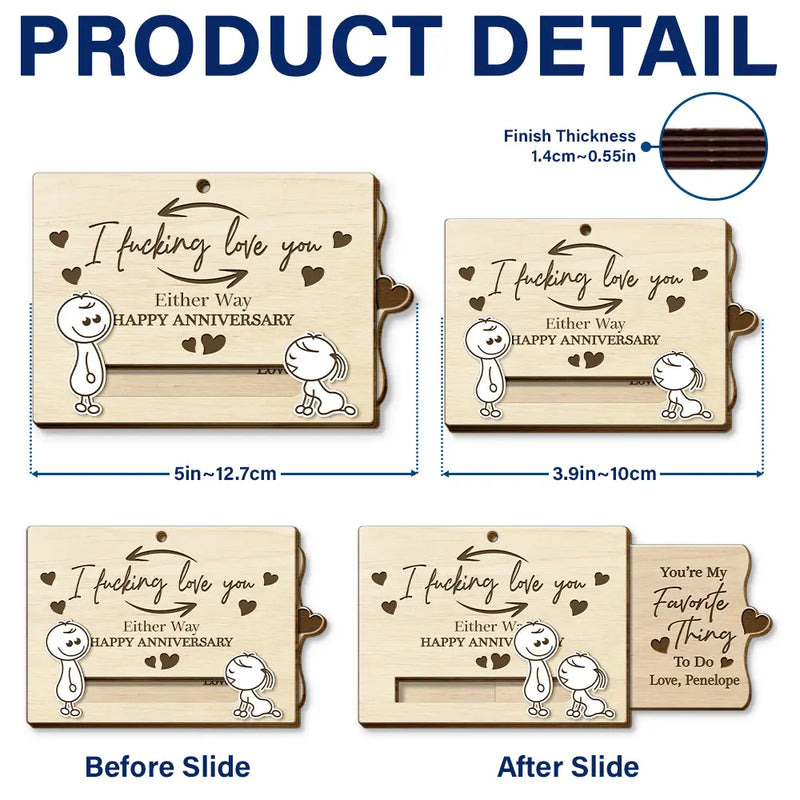 You're My Favorite Thing To Do Doggy Couple - Personalized Hanging Wooden Slide Card