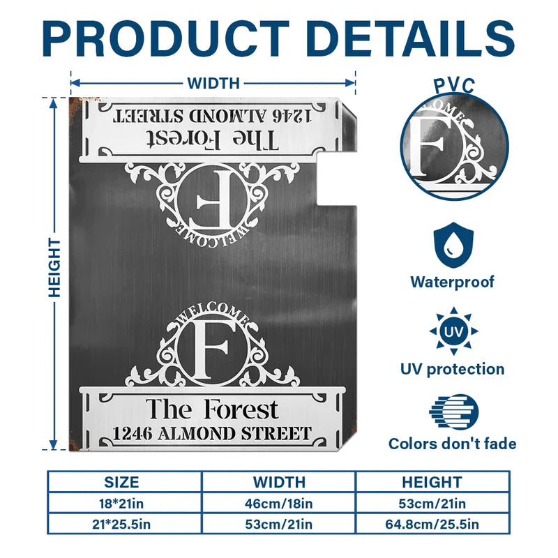 Welcome Family Name Monogram - Personalized Mailbox Cover