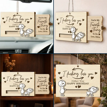 You're My Favorite Thing To Do Doggy Couple - Personalized Hanging Wooden Slide Card
