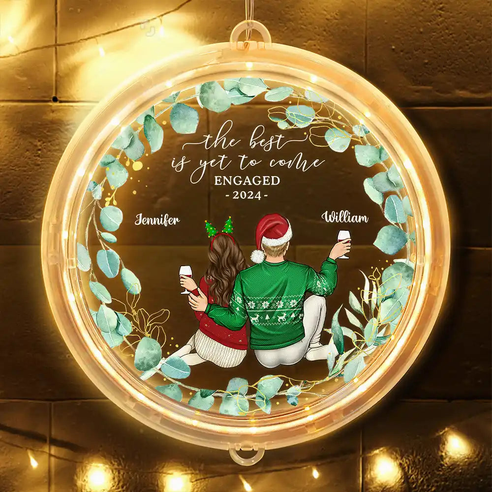 Backside Couple Newly Engaged The Best Is Yet To Come - Personalized LED Pendant Light