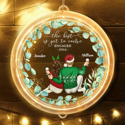 Backside Couple Newly Engaged The Best Is Yet To Come - Personalized LED Pendant Light