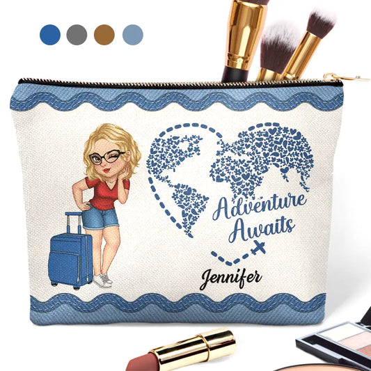 Adventure Awaits Travel - Personalized Cosmetic Bag