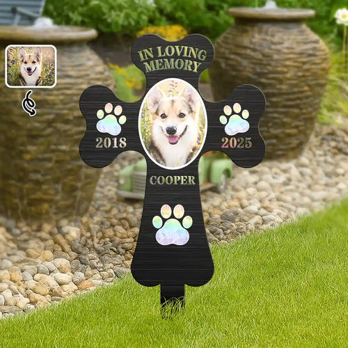Custom Photo In Loving Memory Pet - Personalized Metal Garden Stake