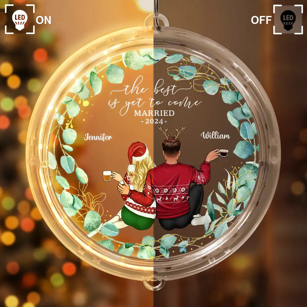 Backside Couple Newly Engaged The Best Is Yet To Come - Personalized LED Pendant Light