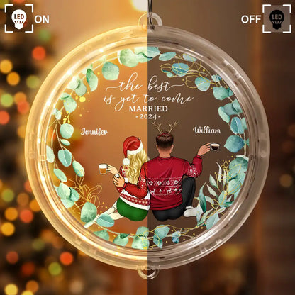 Backside Couple Newly Engaged The Best Is Yet To Come - Personalized LED Pendant Light