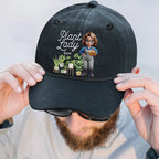 Plant Lady - Personalized Vintage Washed Denim Cap