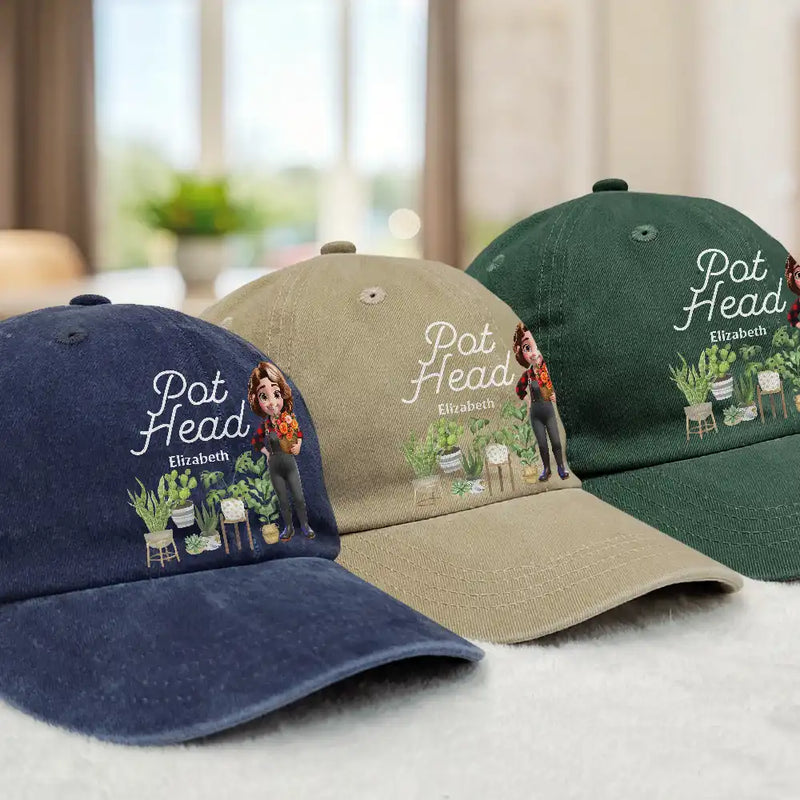Plant Lady - Personalized Vintage Washed Denim Cap