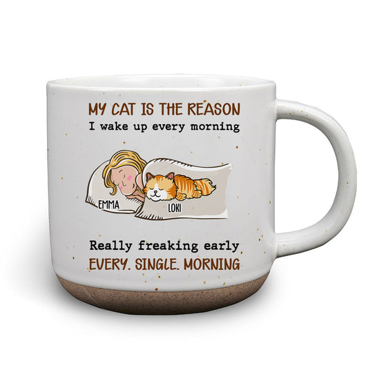 The Reason I Wake Up - Personalized Custom Pottery Mug