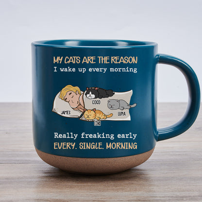 The Reason I Wake Up - Personalized Custom Pottery Mug