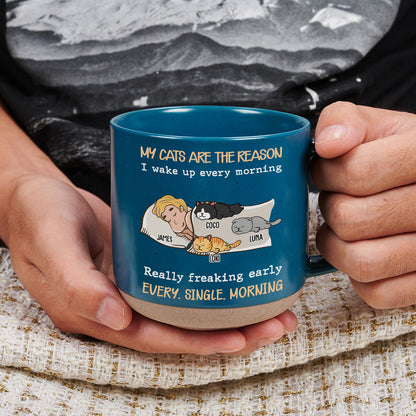 The Reason I Wake Up - Personalized Custom Pottery Mug