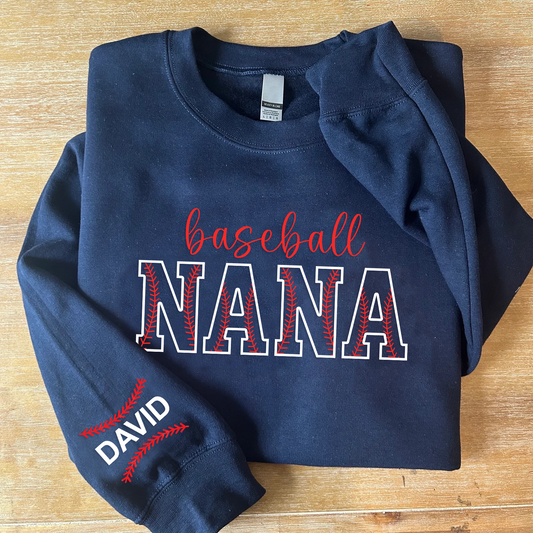 Nana Baseball Sweatshirt, Custom Nana With Kids, Grandma Gift TH Sweatshirt