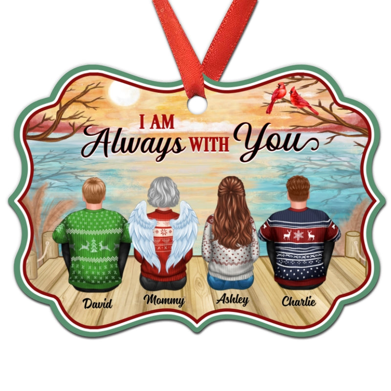 Reflected Lake Family Sitting Memorial Remembrance Personalized Christmas Ornament