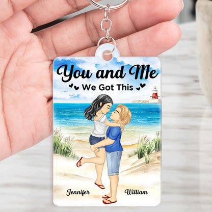 Cartoon Couple QR Code You're The Only One - Personalized Acrylic Keychain