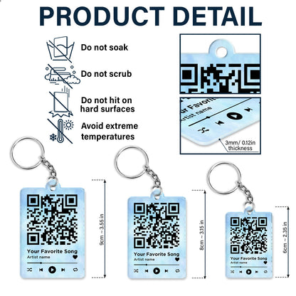 Cartoon Couple QR Code You're The Only One - Personalized Acrylic Keychain