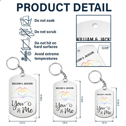 Star Map Our Stars Aligned Pride Couple - Personalized Aluminum Keychain