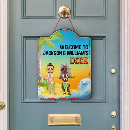 Backyard Oasis - Personalized Custom Shaped Wood Sign