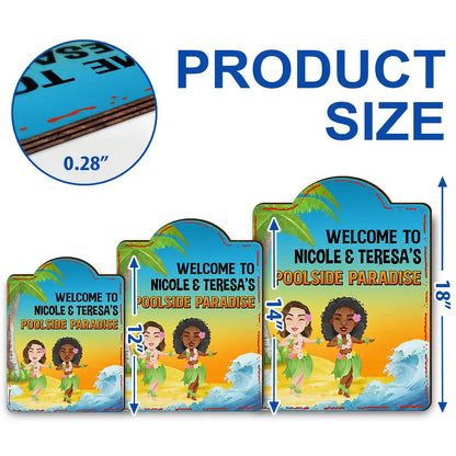 Backyard Oasis - Personalized Custom Shaped Wood Sign