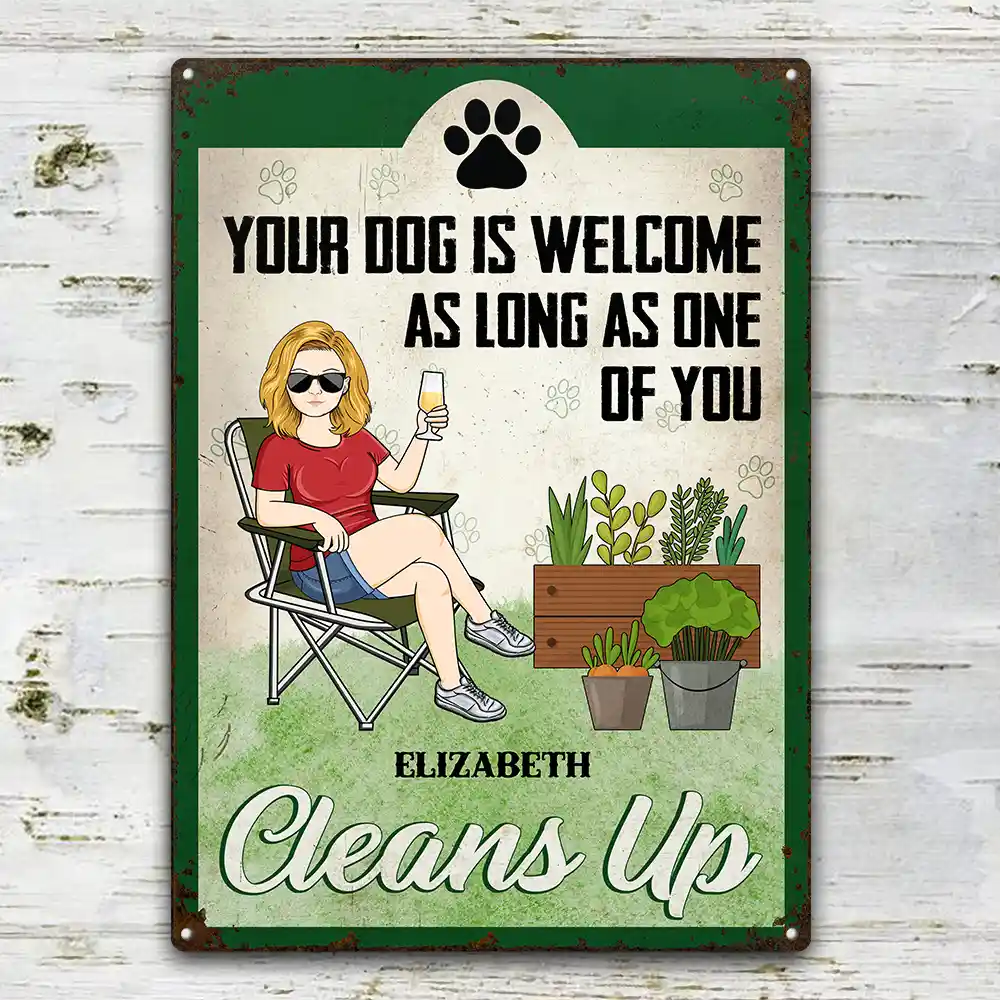 Your Dog Is Welcome - Personalized Classic Metal Signs