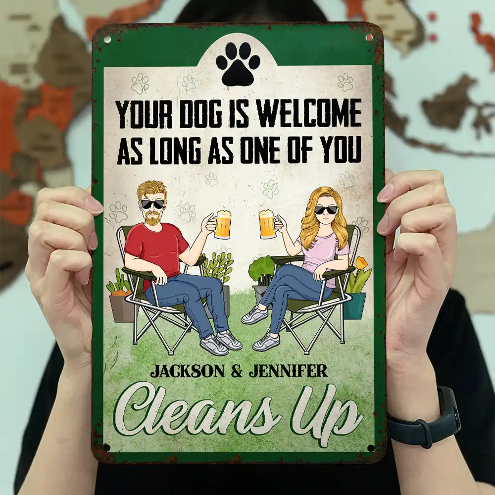 Your Dog Is Welcome - Personalized Classic Metal Signs