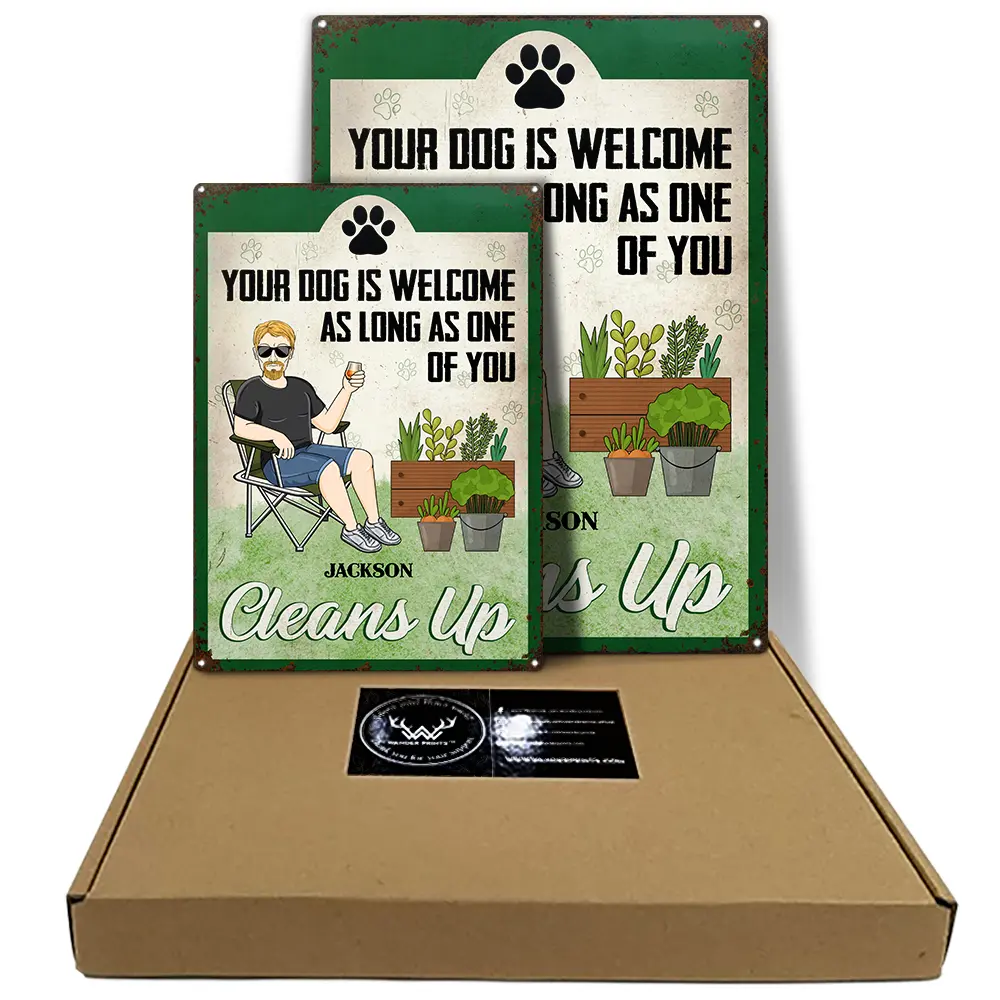 Your Dog Is Welcome - Personalized Classic Metal Signs